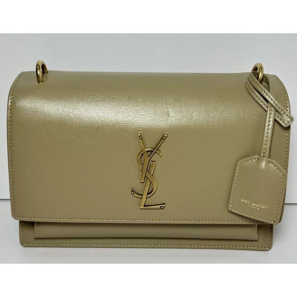Saint Laurent Sunset Medium Leather Cross-body in Latte Cream *No strap -Unworn